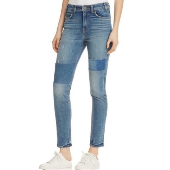 Levi's Denim - Levi’s 721 Vintage High Rise Skinny Patchwork Blue Jeans Size 24